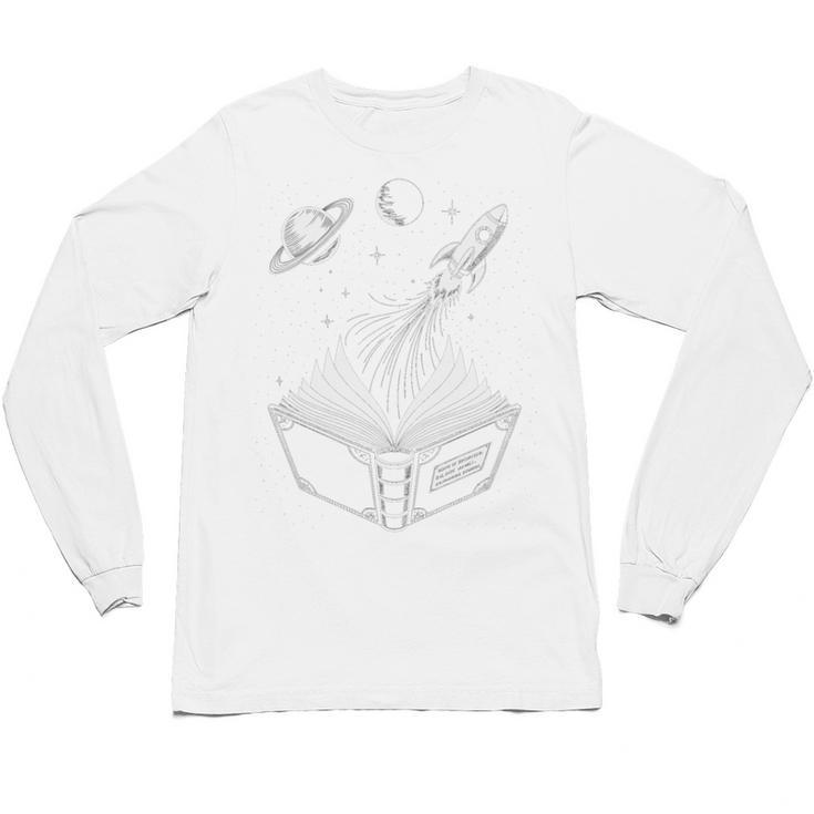 Novelty Universe Books Galaxy Adventure Drawing Women Men Unisex Long Sleeve T-Shirt