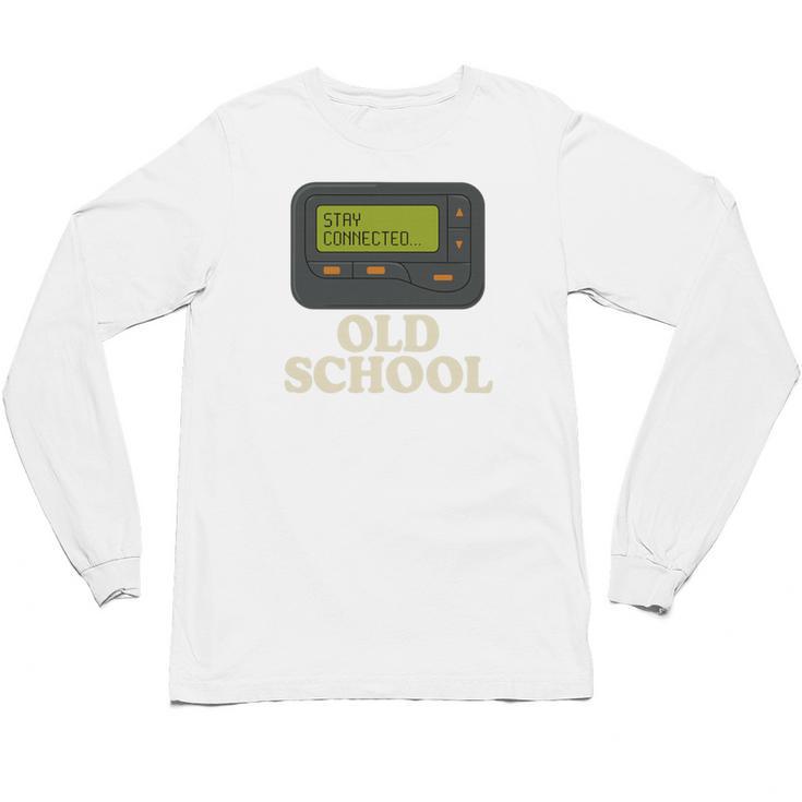 Old School 90s Pager Retro Nostalgia Vintage Tech Gen Unisex Long Sleeve T-Shirt