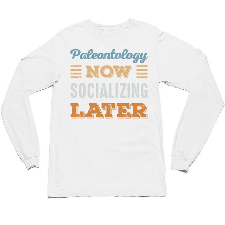 Paleontology Now Minimal Socializing Introvert Vintage Unisex Long Sleeve T-Shirt