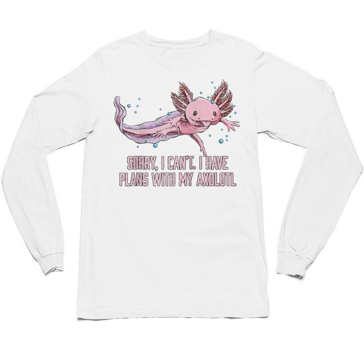 I Have Plans With My Axolotl Salamander Introvert Raglan Baseball Tee Unisex Long Sleeve T-Shirt