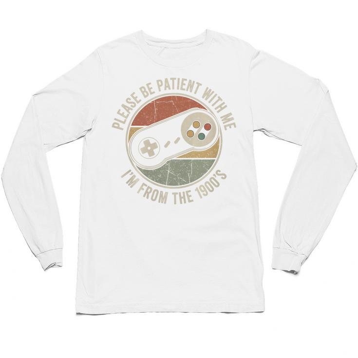 Please Be Patient With Me I'm From The 1900s Retro Gamer Premium Tri-Blend Unisex Long Sleeve T-Shirt
