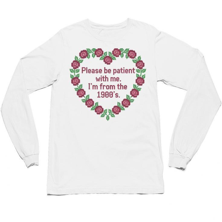 Please Be Patient With Me I'm From The 1900S Vintage Floral Premium Tri-Blend Unisex Long Sleeve T-Shirt