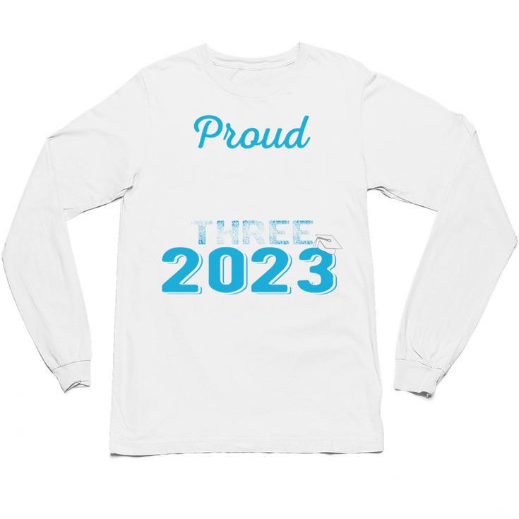 Proud Godfather Of Three 2023 Graduate 23 Class Graduation Unisex Long Sleeve T-Shirt