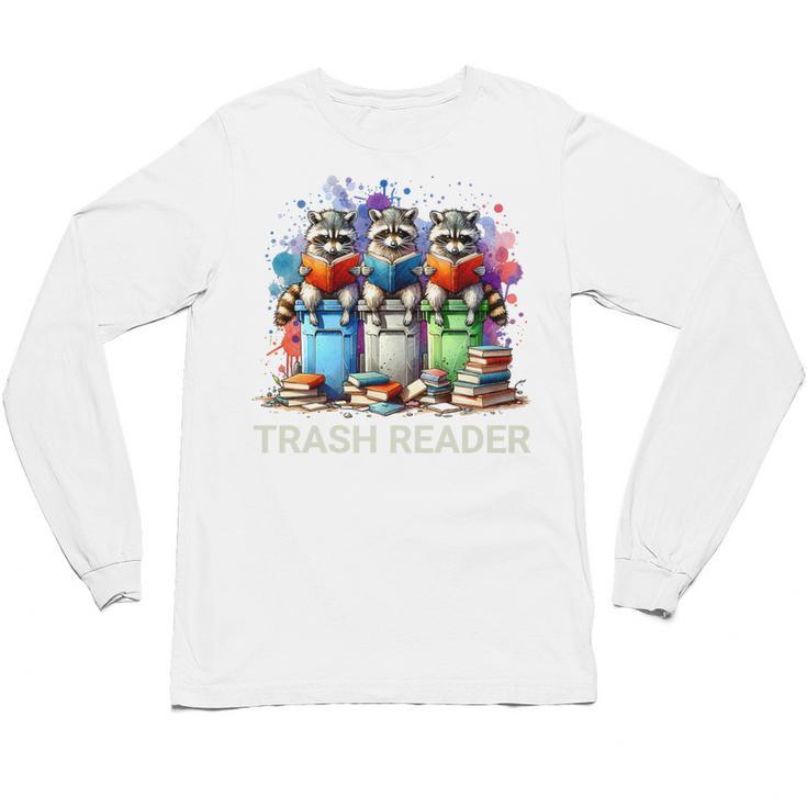 Racoons Trash Reader Book Lover Romantic Novels Premium Unisex Long Sleeve T-Shirt