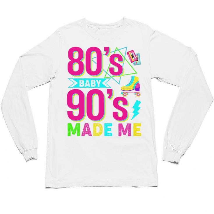Retro 1980s 80's Baby 1990s 90's Made Me Nostalgia Vibes Premium Tri-Blend Unisex Long Sleeve T-Shirt