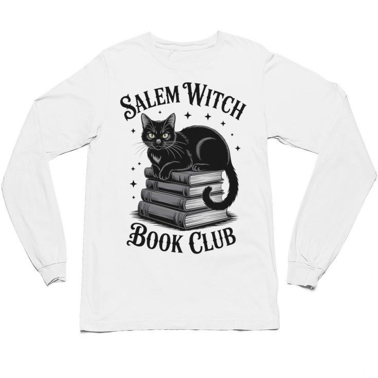 Salem Witch Book Club Bookish Halloween Cat Women Unisex Long Sleeve T-Shirt