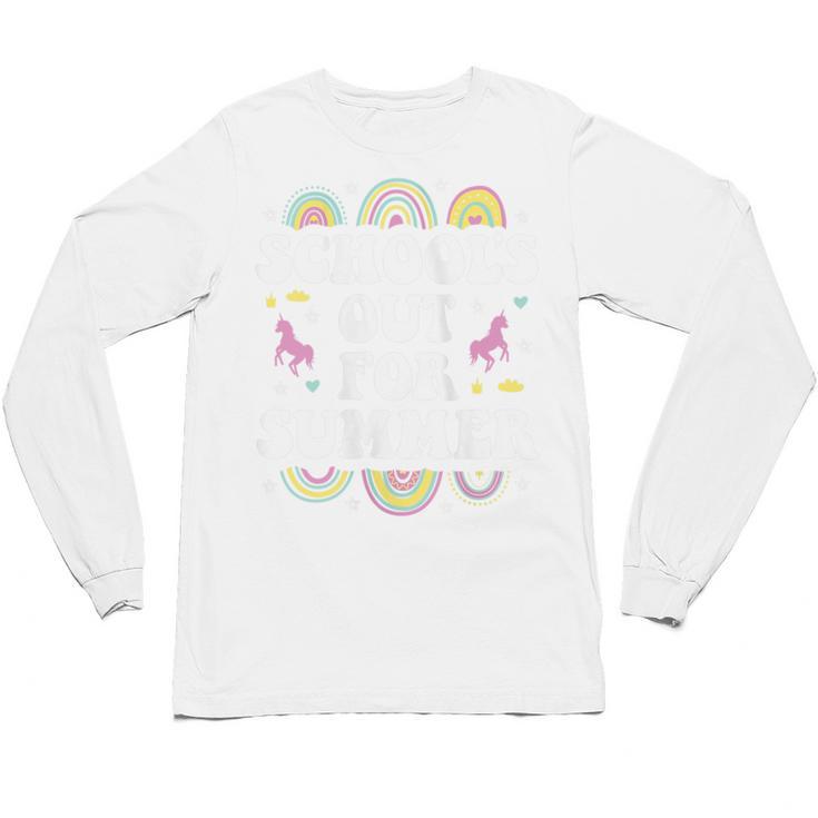 School's Out For Summer Unicorn Graduation Teacher Student Unisex Long Sleeve T-Shirt