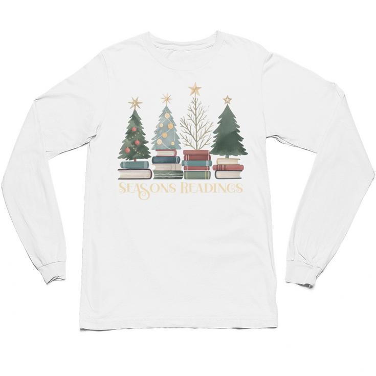 Seasons Readings Christmas Tree Book Lover Unisex Long Sleeve T-Shirt