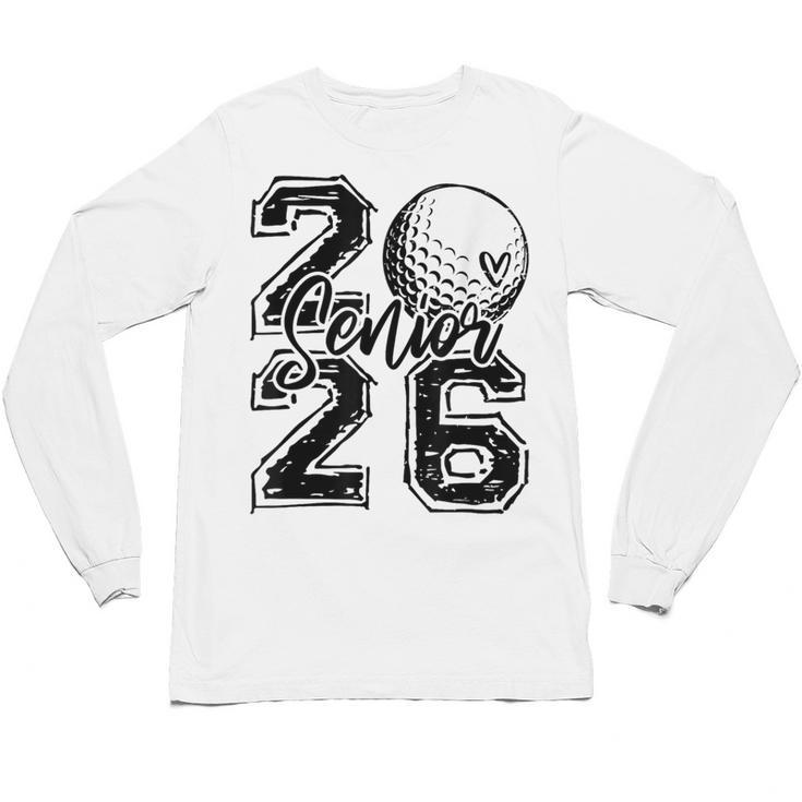 Senior 2026 Golf Player Heart Graduation Girls Teens Unisex Long Sleeve T-Shirt