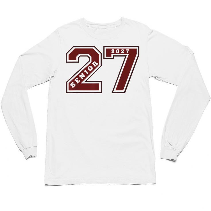 Senior 2027 Maroon Senior Class Of 27 Jersey Graduation Unisex Long Sleeve T-Shirt