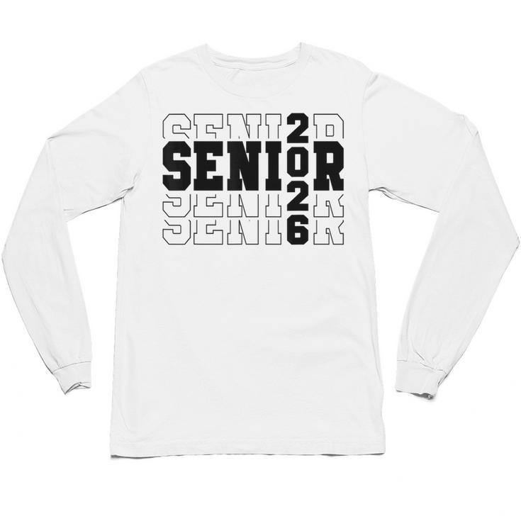 Senior Class Of 2026 Varsity Text Graduation Unisex Long Sleeve T-Shirt