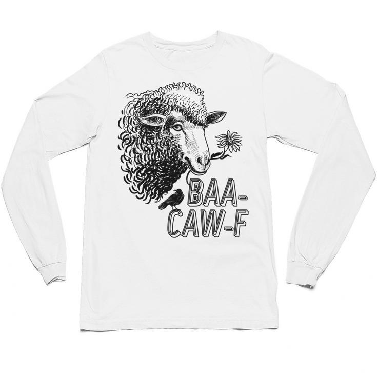 Sheep Baa Crow Caw Back Off Pun Tee For Introverts & Teens Unisex Long Sleeve T-Shirt