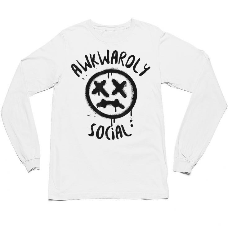 Socially Awkward Introvert Social Anxious Awkwardly Social Unisex Long Sleeve T-Shirt