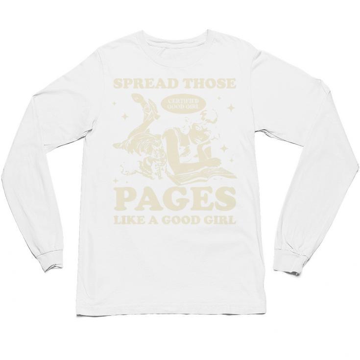 Spread Those Pages Like A Good Girl Shirt Smutty Spicy Book Premium Tri-Blend Unisex Long Sleeve T-Shirt