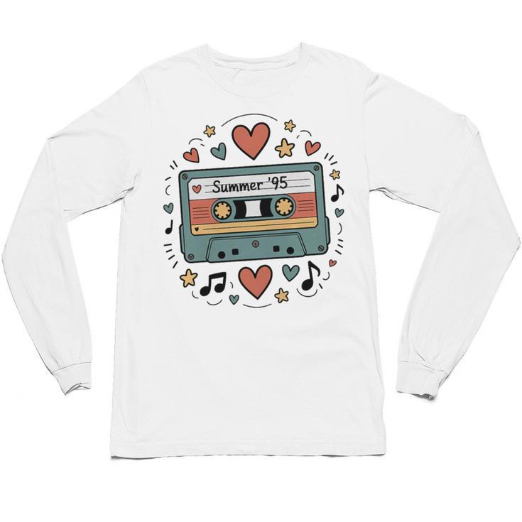 Summer ’95 Retro Cassette Tape Nostalgia Music Lover Premium Tri-Blend Unisex Long Sleeve T-Shirt