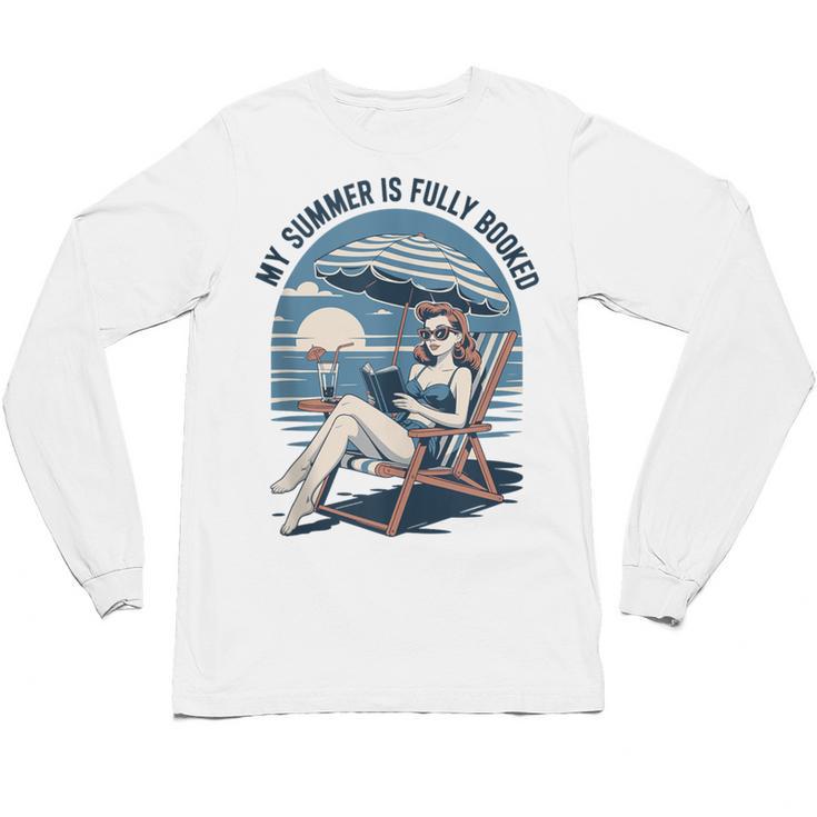 My Summer Is Fully Booked Fun Girls Summer Book Lovers Unisex Long Sleeve T-Shirt