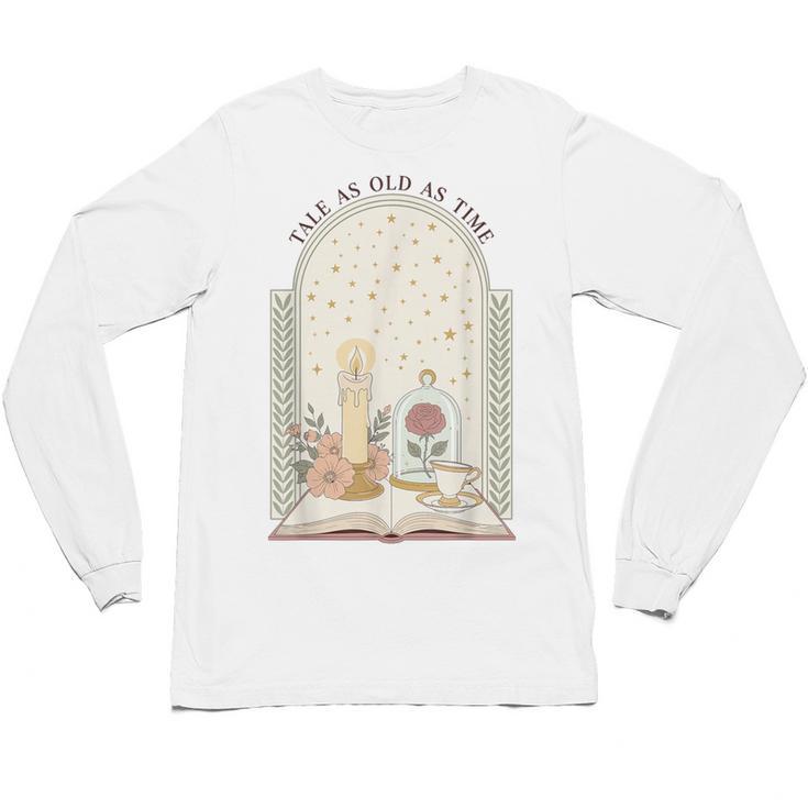 Tale As Old As Time Rose Candle And Book Unisex Long Sleeve T-Shirt