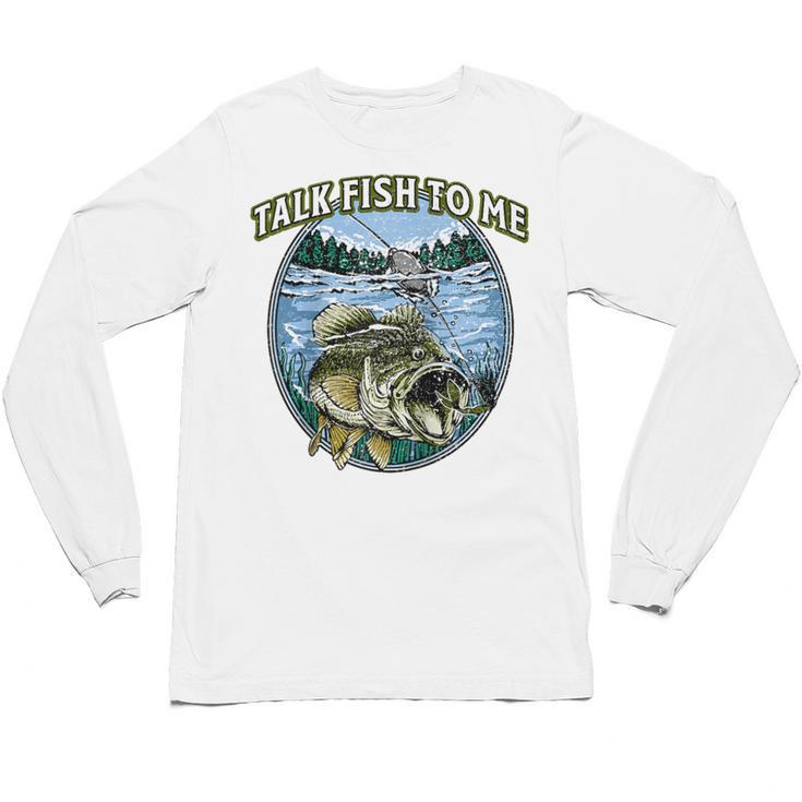 Talk Fish To Me Introvert Fishing Antisocial Fisherman Raglan Baseball Tee Unisex Long Sleeve T-Shirt