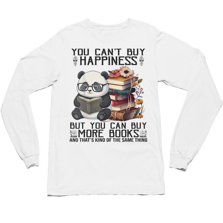 Teacher Bookworm Book Lover Panda Reading Book Librarian Tee Unisex Long Sleeve T-Shirt