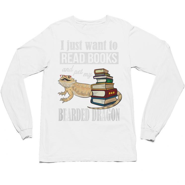 Tiny Dinosaur Read Books & Pet My Bearded Dragon Lover Premium Tri-Blend Unisex Long Sleeve T-Shirt