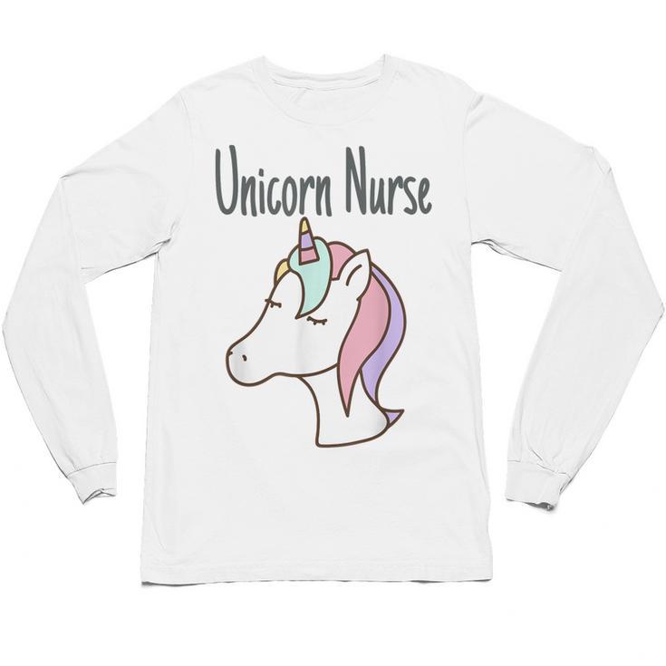 Unicorn RN Graduation T Shirt Nurse Shirts Unisex Long Sleeve T-Shirt
