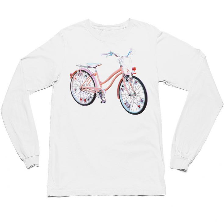Vintage Bicycle With Playing Cards Nostalgia Premium Tri-Blend Unisex Long Sleeve T-Shirt