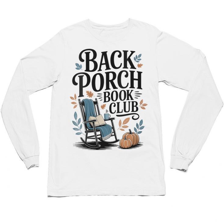 Vintage Reader Author Country Aesthetic Back Porch Book Club Unisex Long Sleeve T-Shirt