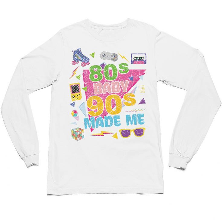 Vintage Retro 80's Baby 90's Made Me 1980s 1990s Nostalgia Premium Tri-Blend Unisex Long Sleeve T-Shirt