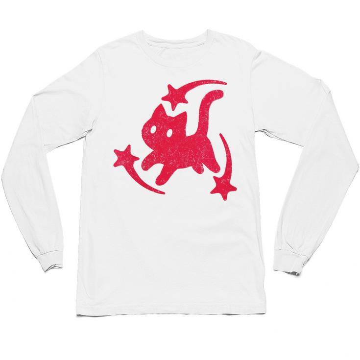 Yk2 Grunge Scary Cat With Shooting Stars 90s Nostalgia Unisex Long Sleeve T-Shirt