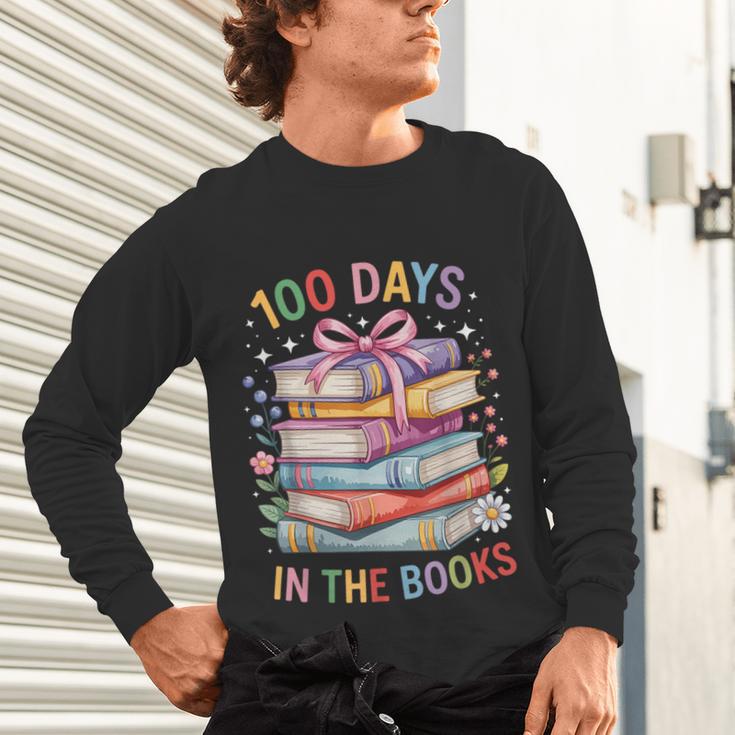 100 Days In The Books Cute Book 100 Days Of School Teachers Unisex Long Sleeve T-Shirt