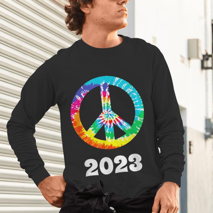 2023 Graduation Class Year Tie Dye Peace Sign Graduate Shirt Unisex Long Sleeve T-Shirt