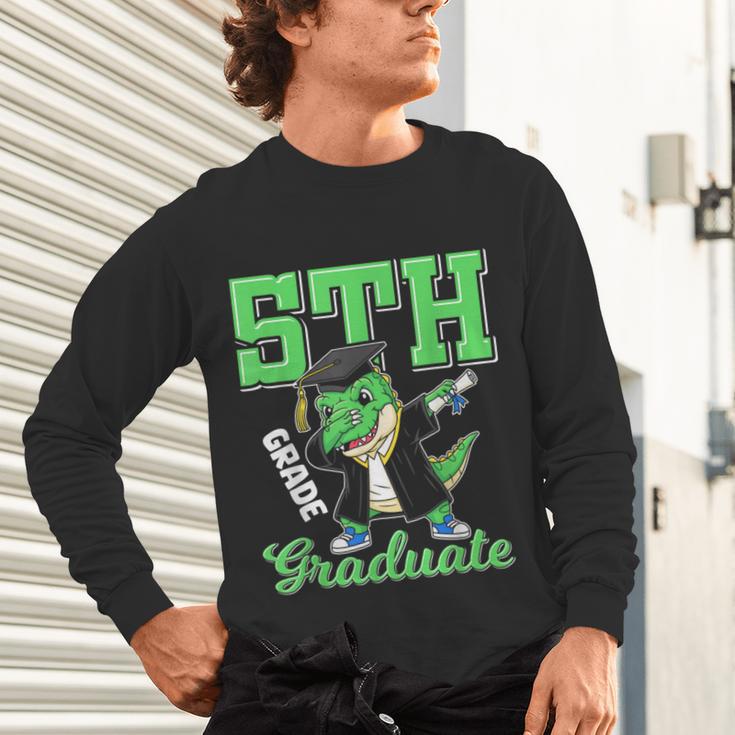 5th Grade Graduate Dinosaur Dab Graduation School Unisex Long Sleeve T-Shirt