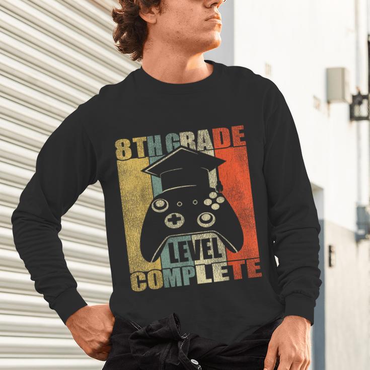 8th Grade Level Complete Gamer Class Of 2024 Graduation Unisex Long Sleeve T-Shirt