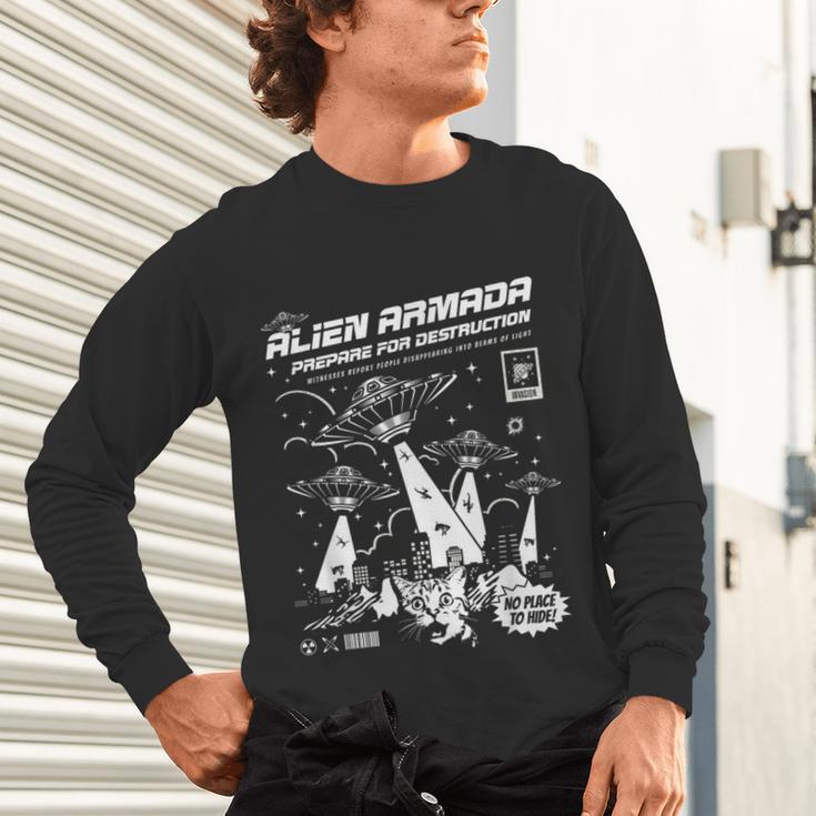 Alien Abduction UFO Lovers Comic Book Style Shirt Unisex Long Sleeve T-Shirt Alien Abduction UFO Lovers Comic Book Style Shirt Unisex Long Sleeve T-Shirt
