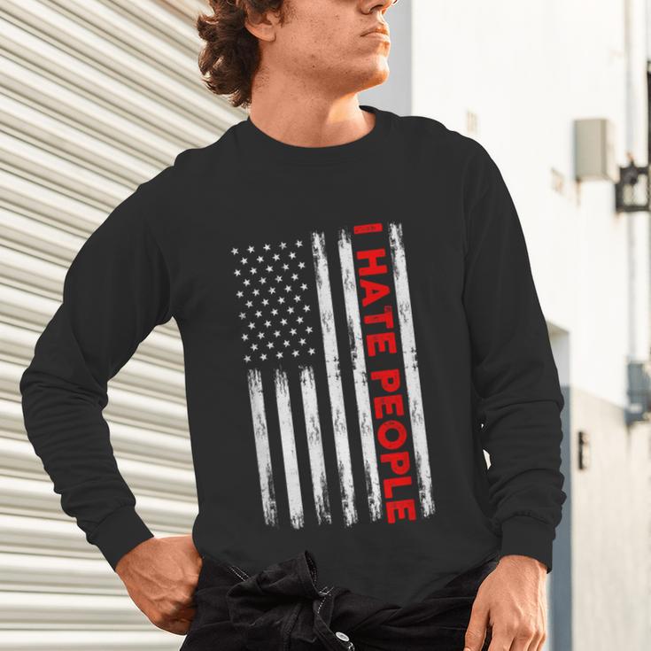 American Flag Loner Geeks Antisocial For Introvert Pride Unisex Long Sleeve T-Shirt American Flag Loner Geeks Antisocial For Introvert Pride Unisex Long Sleeve T-Shirt
