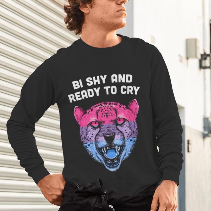 Bi Shy And Ready To Cry Bisexual Introvert Bi Pride Unisex Long Sleeve T-Shirt Bi Shy And Ready To Cry Bisexual Introvert Bi Pride Unisex Long Sleeve T-Shirt