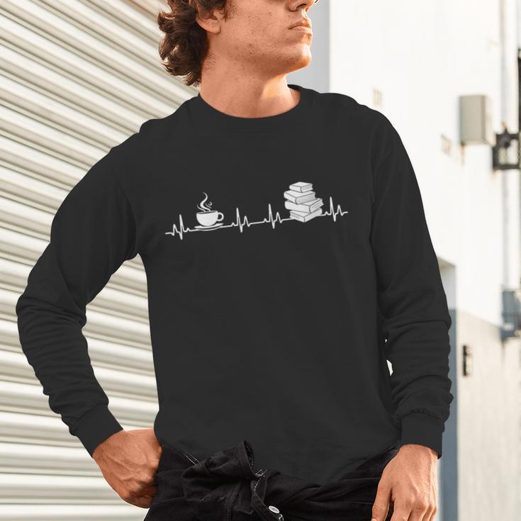 Book And Coffee Heartbeat Books Lovers Unisex Long Sleeve T-Shirt