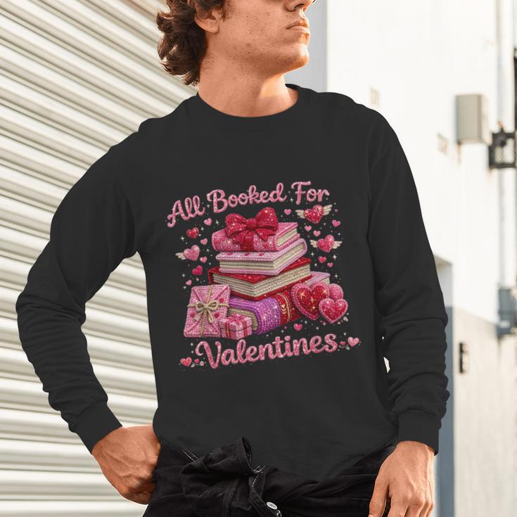 All Booked Valentine's Girly Teacher Coquette Love Unisex Long Sleeve T-Shirt All Booked Valentine's Girly Teacher Coquette Love Unisex Long Sleeve T-Shirt
