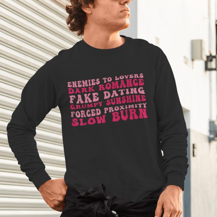 Bookish Romance Tropes Book Club Reader Spicy Book Lover Unisex Long Sleeve T-Shirt
