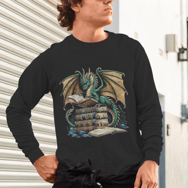 Bookworm Dragons Reading Book Dragons And Books Unisex Long Sleeve T-Shirt