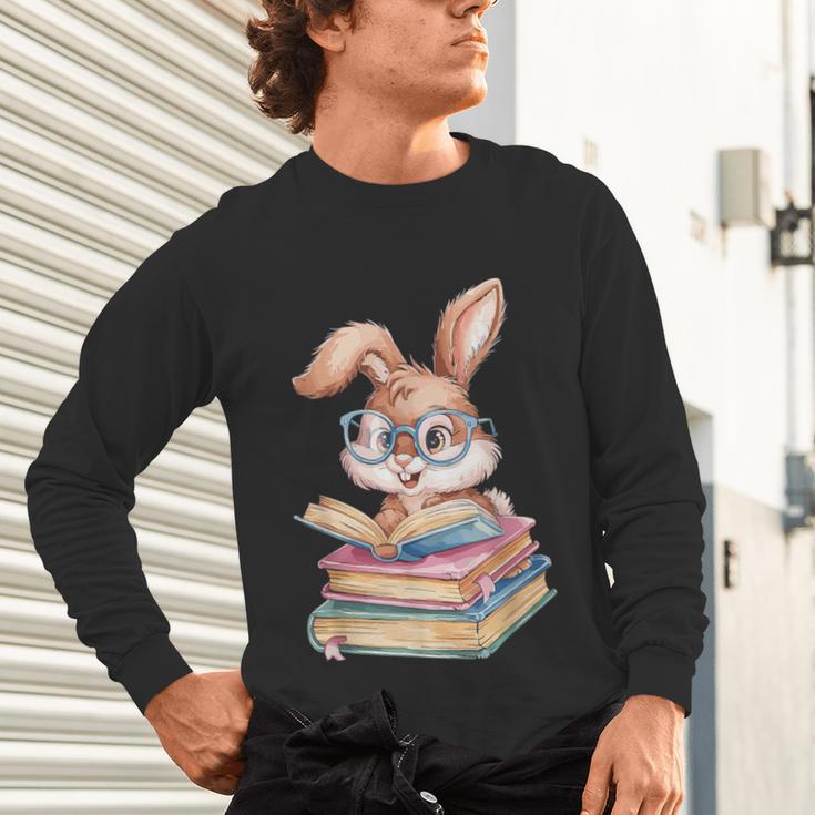 Bunny Rabbit Reading Books Rabbit Books Bunny Reader Unisex Long Sleeve T-Shirt Bunny Rabbit Reading Books Rabbit Books Bunny Reader Unisex Long Sleeve T-Shirt