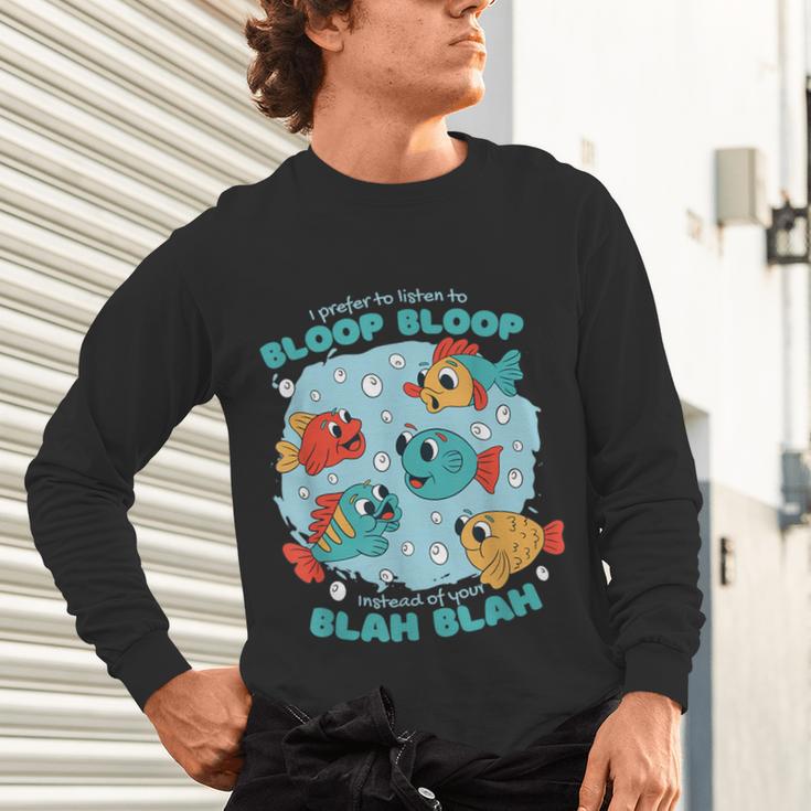 Cartoon Sarcasm Anti-Social Nihilism Introvert Fish Unisex Long Sleeve T-Shirt