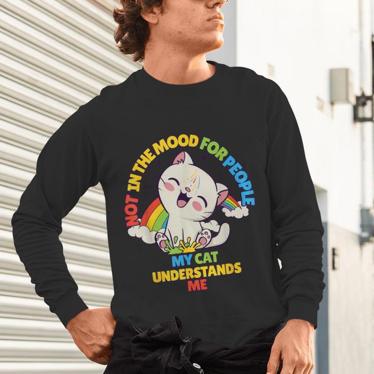 Cat Mom Loves Cats Dad Not In The Mood For People Introvert Unisex Long Sleeve T-Shirt Cat Mom Loves Cats Dad Not In The Mood For People Introvert Unisex Long Sleeve T-Shirt
