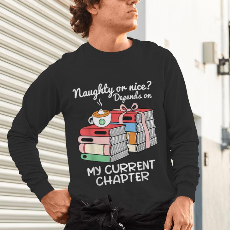 Christmas Book Lovers Naughty Or Nice Unisex Long Sleeve T-Shirt