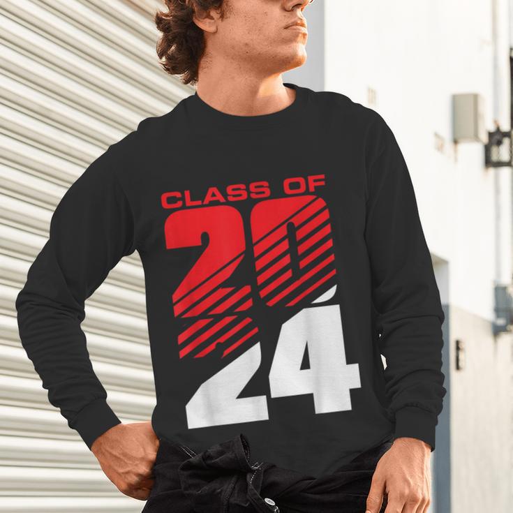 Class Of 2024 High School Senior Graduation Red Sports Style Unisex Long Sleeve T-Shirt