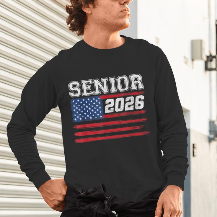 Class Of 2026 Senior Back To School American Flag Graduation Unisex Long Sleeve T-Shirt