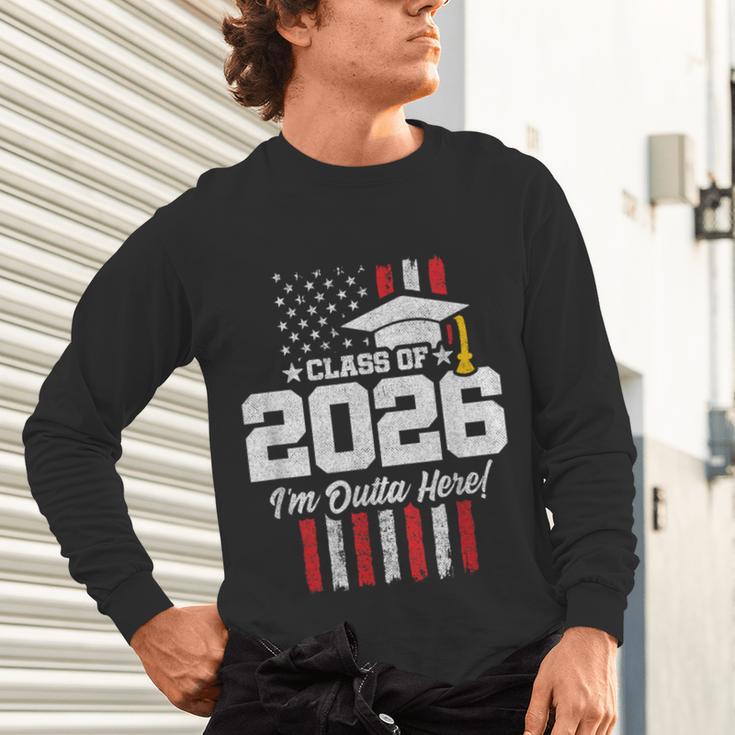 Class Of 2026 Senior Graduation American Flag Senior 2026 Unisex Long Sleeve T-Shirt