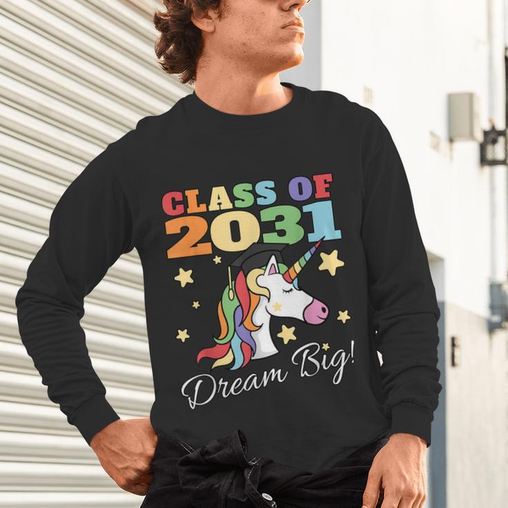 Class Of 2031 Magical Unicorn Graduation Cap Unisex Long Sleeve T-Shirt