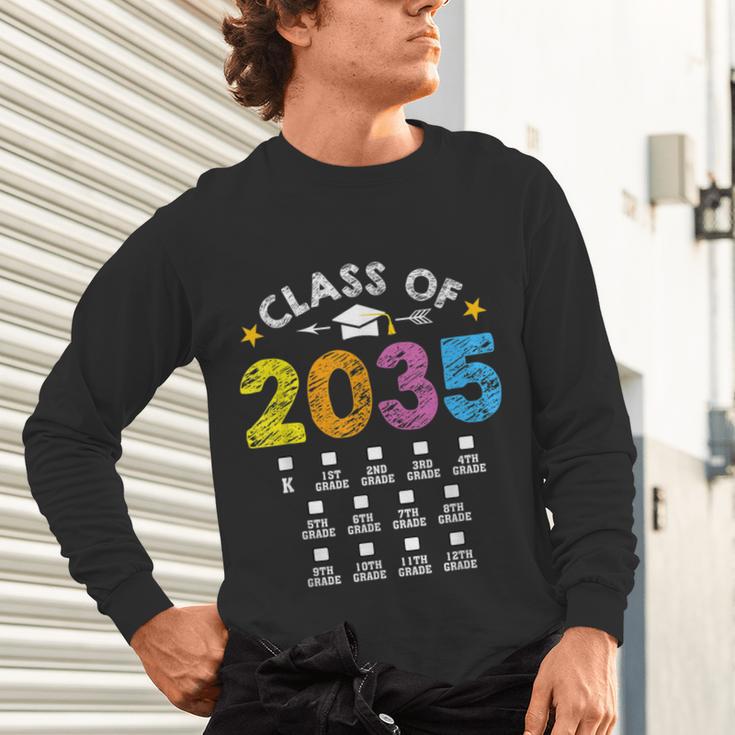 Class Of 2035 Grow With Me Checklist Graduation Unisex Long Sleeve T-Shirt