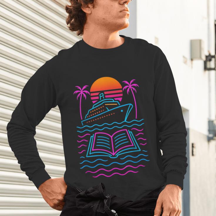 Cruise Ship Vacations Reading Book Lovers Sunset Unisex Long Sleeve T-Shirt